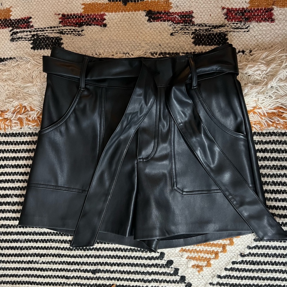 Zara Black Pleather Shorts